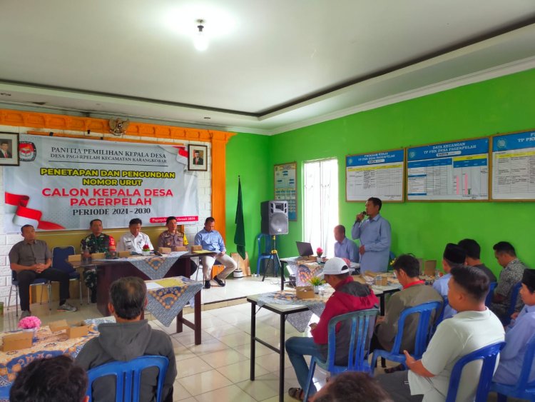 Sertu Heru Karmanto Hadiri Penetapan Calon Kades dan Pengundian Nomor Urut Desa Pagerpela