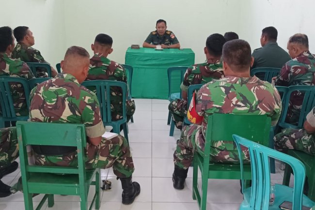 Danramil 01/Banjarnegara Pimpin Jam Komandan Sebagai Motivasi Anggota Dalam Pelaksanaan Tugas