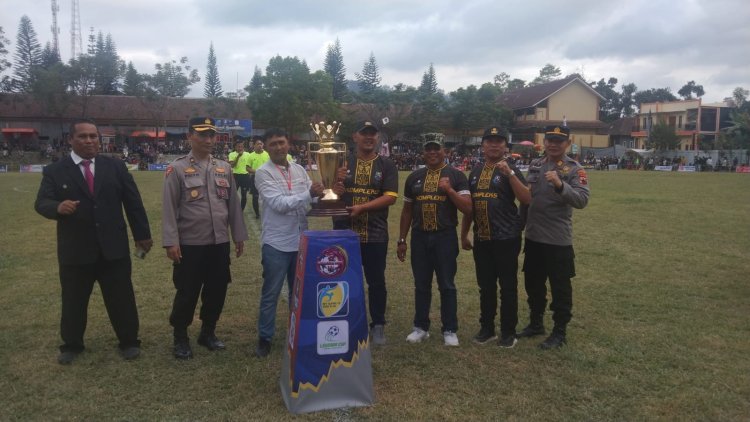 Dukung Kegiatan Olahraga Danramil Hadiri Pembukaan Open Tournamen Sepakbola Leksana CUP 
