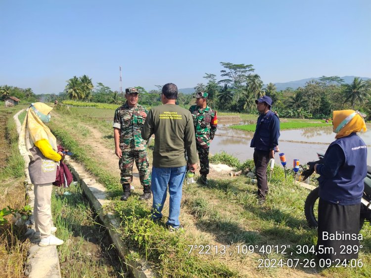 Danramil 03 Wanadadi Dampingi Pembuatan Rumah Pompa untuk Tingkatkan Ketahanan Pangan