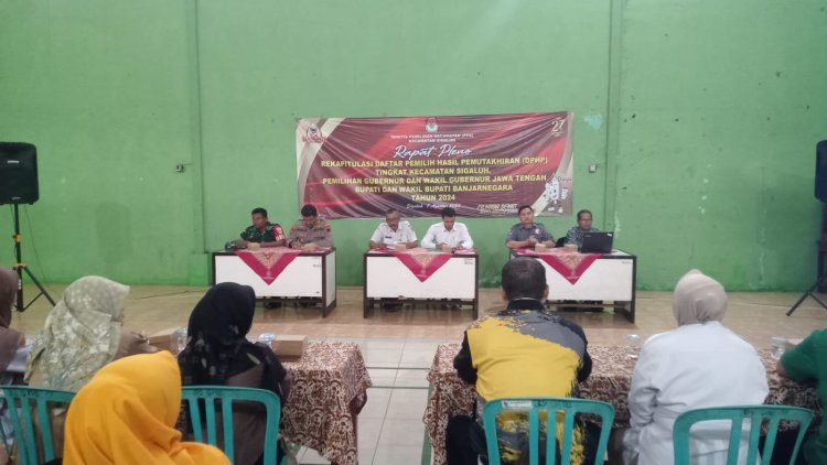 Babinsa Koramil 12/Sigaluh Hadiri rapat pleno Terbuka Rekapitulasi daftar pemilih hasil pemuktahiran