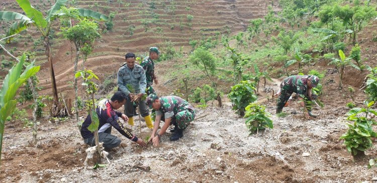 Danramil 01 Banjarnegara Bersama Warga Gelar Penghijauan di Desa Kebutuhduwur