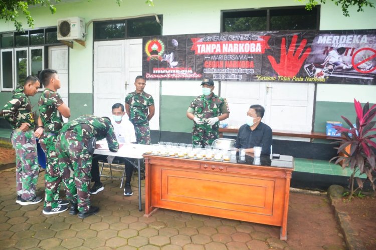 Antisipasi Penyalahgunaan Narkoba Korem 071 Wijayakusuma Sidak Anggota Tes Urine