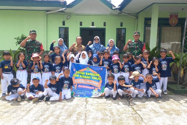 Ingin Dekat Dengan TNI TK PGRI Purwodadi Kunjungi Koramil 04 Karangkobar