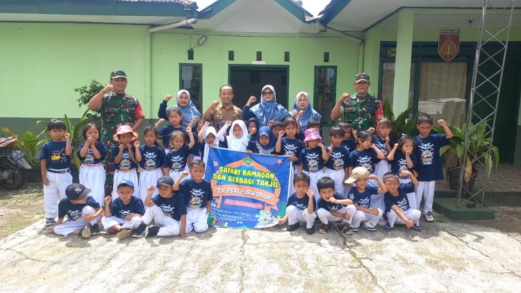 Ingin Dekat Dengan TNI TK PGRI Purwodadi Kunjungi Koramil 04 Karangkobar