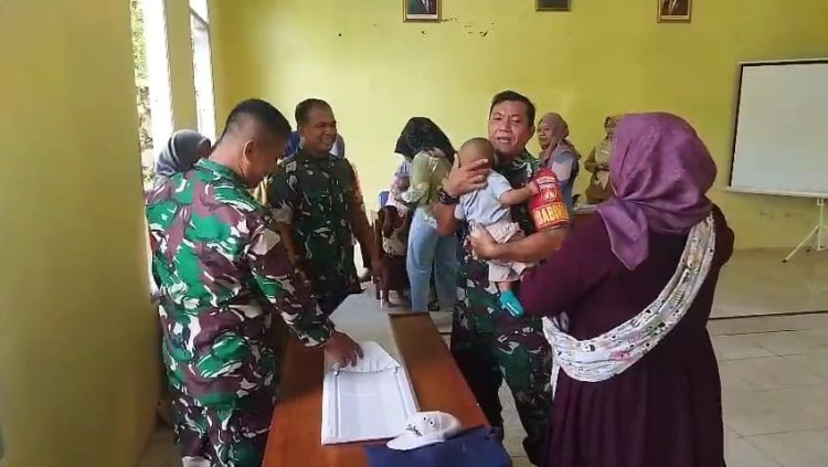 Untuk Meningkatkan Kesehatan Pada Anak Dan Balita Babinsa Dampingi Kegiatan Posyandu