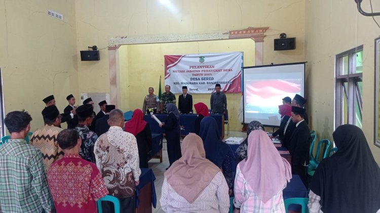 Danramil 14 Madukara  Hadiri Pengambilan Sumpah Dan Pelantikan Mutasi Jabatan Perangkat Desa