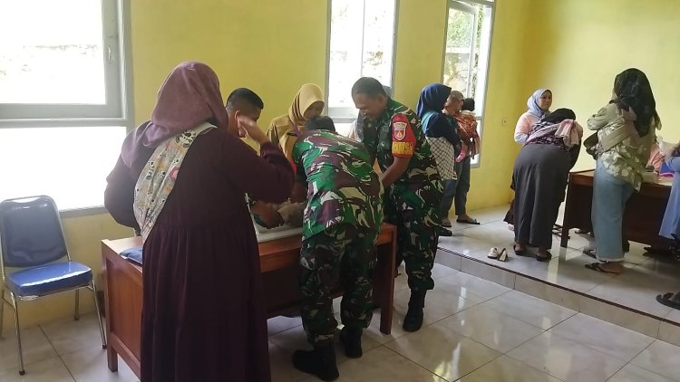 Untuk Meningkatkan Kesehatan Pada Anak Dan Balita Babinsa Dampingi Kegiatan Posyandu Balita
