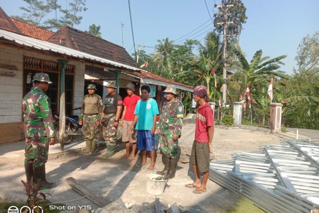 Satgas TMMD Reguler 125 Kodim 0710/Pekalongan Gelar Apel Pembagian Tugas Rehab RTLH Milik Ibu Wartini di Dukuh Leles