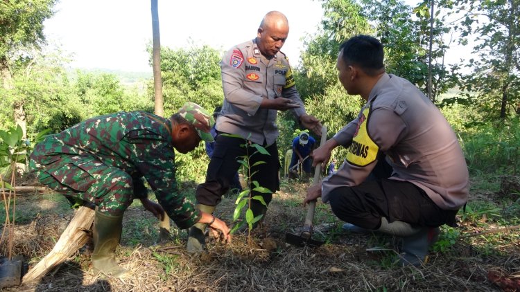 TNI-Polri Kompak Tanam Pohon di Windurojo, Dukung Penghijauan Lewat TMMD Reguler 125 Kodim 0710/Pekalongan