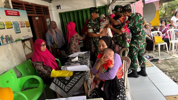 Danramil 02 Klampok Bersama Babinsa  Melaksanakan Kegiatan Pendampingan Pengentasan Stunting