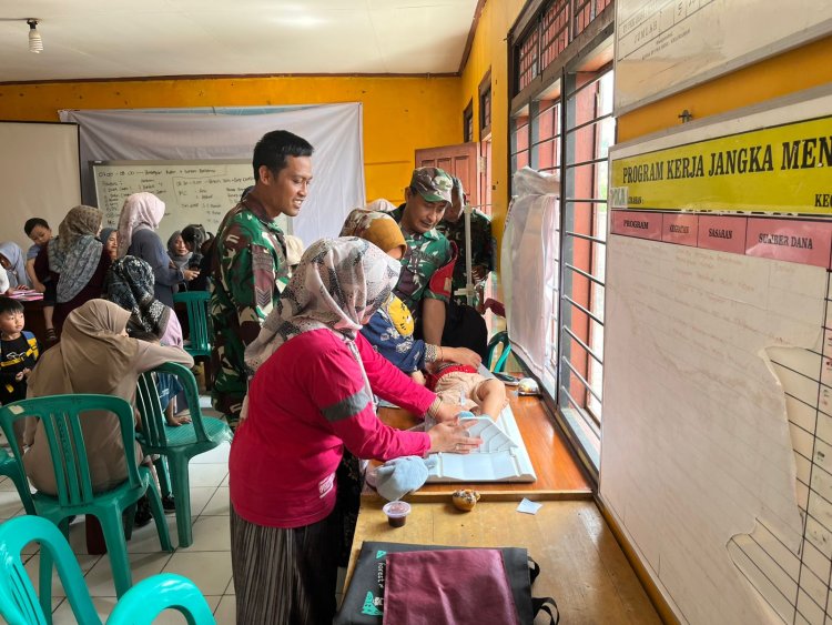 Cegah meningkatnya angka Stunting  Koramil 17 Wanayasa Dampingi Giat Posyandu