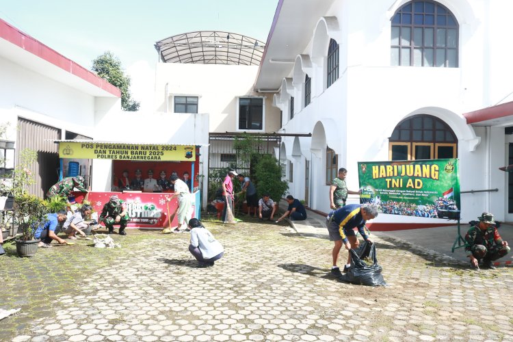 Hari Juang TNI AD 2025 Kodim Banjarnegara Kuatkan Kemitraan Lewat Karya Bakti di Gereja