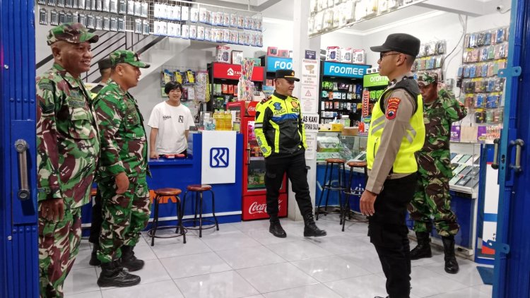 Koramil 18 Pagentan Bersama Polsek Pagentan Laksanakan Patroli Malam