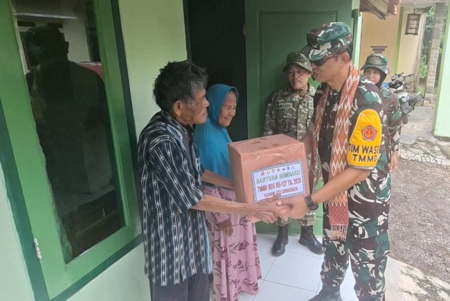 Pengabdian 27 Tahun Terbayar Lunas, Tim Wasev Mabesad Tinjau Rumah Pensiunan Hansip Hasil Bedah Rumah TMMD Brebes