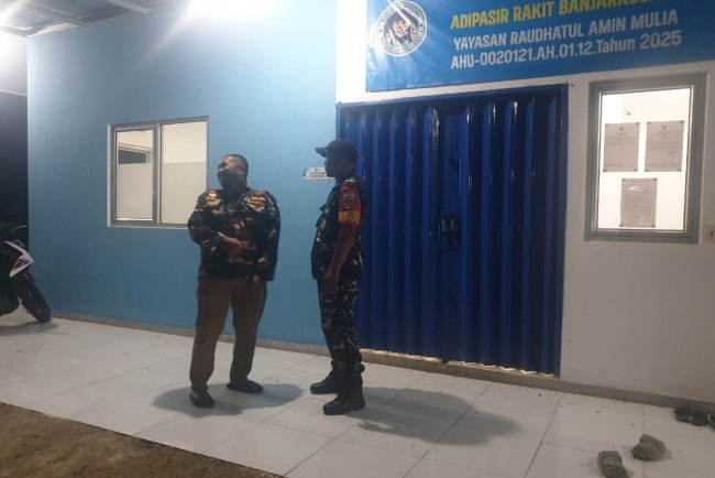 Babinsa dan Banser Patroli Siskamling, Ciptakan Kondisi Aman