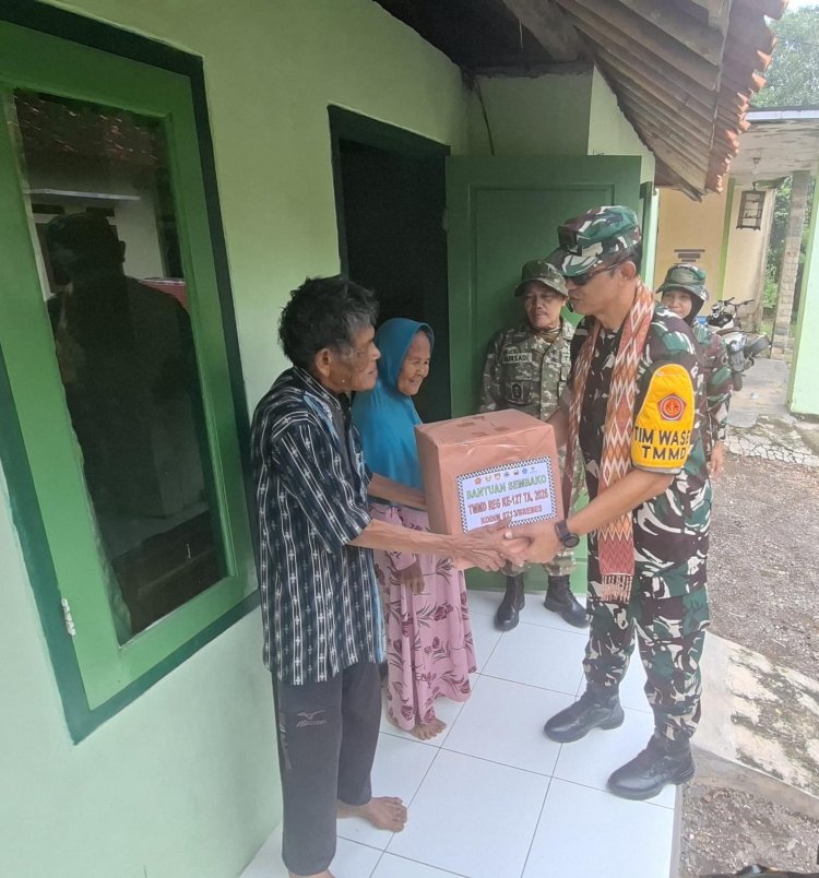 Pengabdian 27 Tahun Terbayar Lunas, Tim Wasev Mabesad Tinjau Rumah Pensiunan Hansip Hasil Bedah Rumah TMMD Brebes