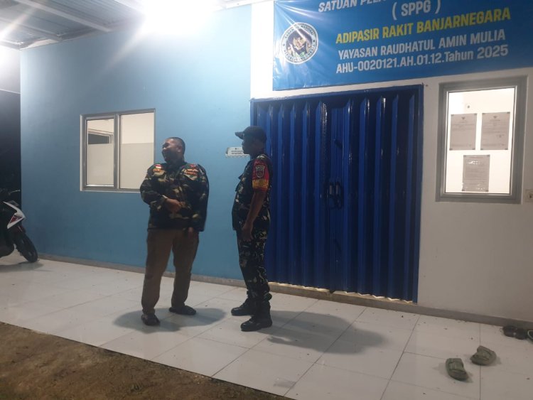 Babinsa dan Banser Patroli Siskamling, Ciptakan Kondisi Aman