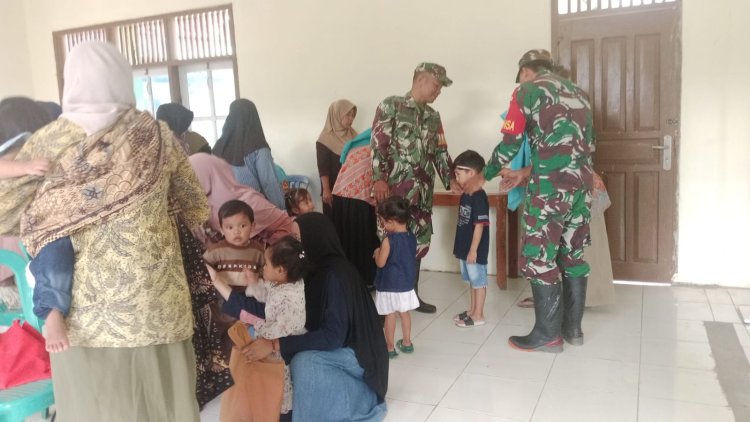 Babinsa melaksanakan pendampingan Posyandu Balita