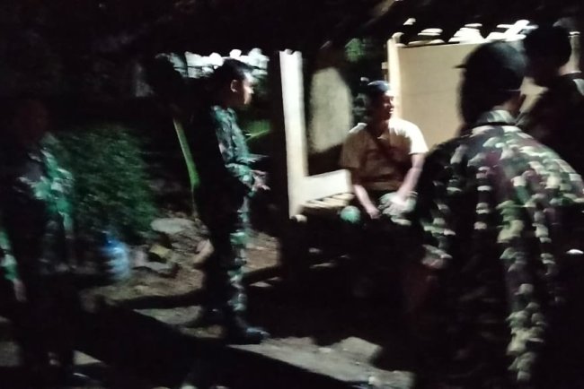 Koramil 07 Mandiraja melaksanakan Patroli malam bersama Banser