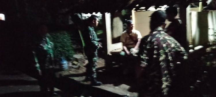 Koramil 07 Mandiraja melaksanakan Patroli malam bersama Banser