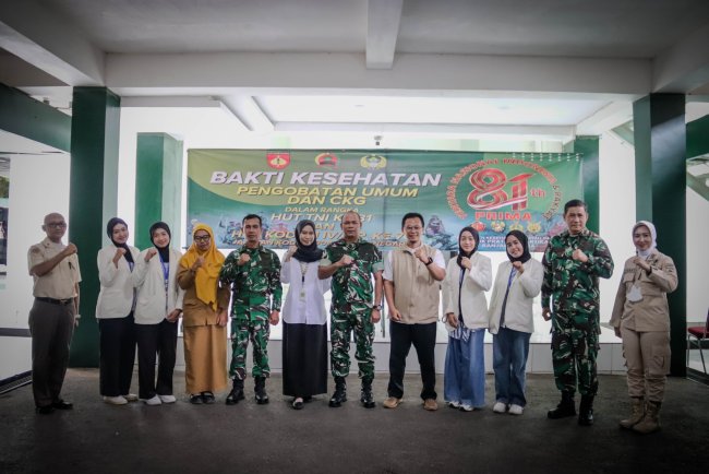 Sambut HUT ke-81 TNI Kodim 0704 Banjarnegara Bersama IAI Gelar Bakti Kesehatan dan CKG Gratis