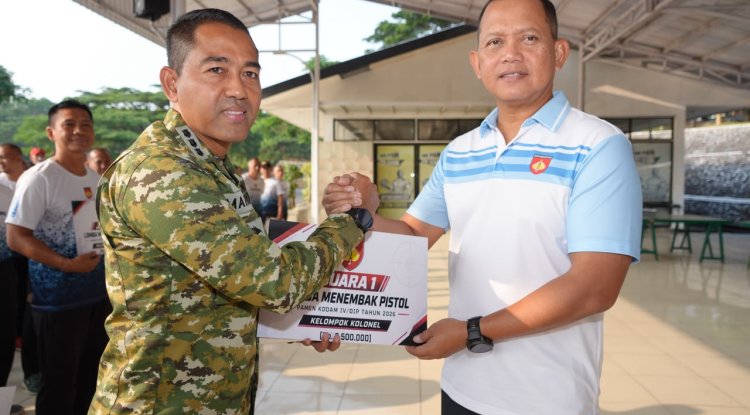 Pangdam IV/Diponegoro Apresiasi Pamen Berprestasi dalam Lomba Menembak dan Renmil