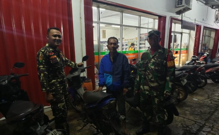 Patroli Malam Babinsa Koramil 15 Rakit dan Banser Jaga Kondusifitas Wilayah