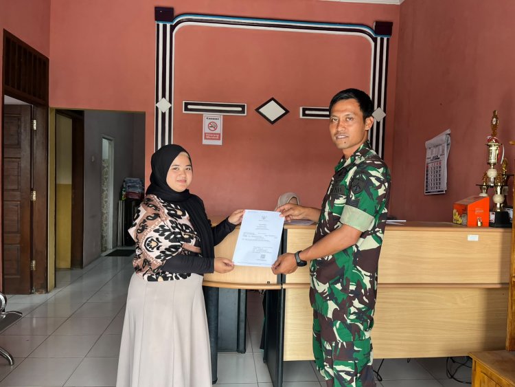 Babinsa Koramil 17 Wanayasa Hadir Untuk Warga Dalam Pendampingan Pembuatan Akte Kelahiran Warga Binaan