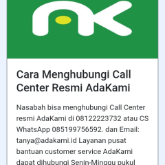 Cara menghubungi layanan call center AdaKami